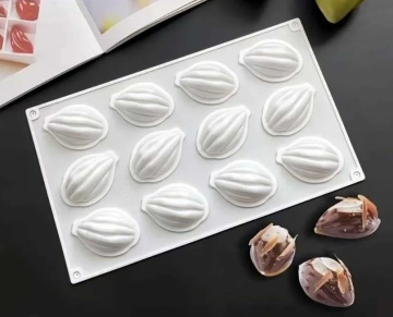 Forma de silicon cu 12 cavitati - Boabe de cacao