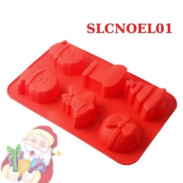 Forma de silicon cu 6 modele de Craciun - 6 alveole - T13125