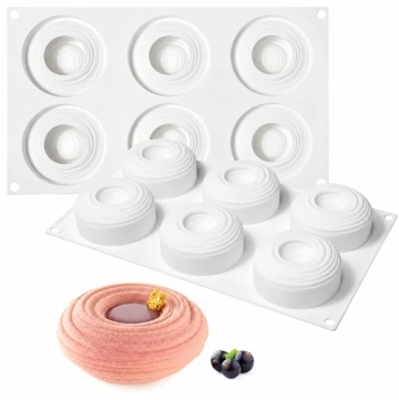 Formă din Silicon 3D pentru Prăjituri și Mousse - „Zen Nest” - 6 cavitati - T15016