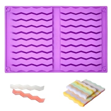 Formă din silicon pentru biscuiți, ciocolată și batoane – Wavy - 20 cavități - T15009