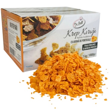 Fulgi crocanți / Pailleté Feuilletine cu aromă de portocale, 1kg – Dr. Gusto