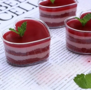 Set 10 Cupe Desert în Formă de Inimă - 70 ml - 5.5 cm x 4.2 cm