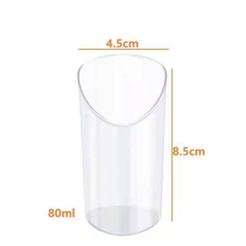 Set 10 Cupe Desert Transparente - Design Asimetric "Petală" - 85 mm x 45 mm
