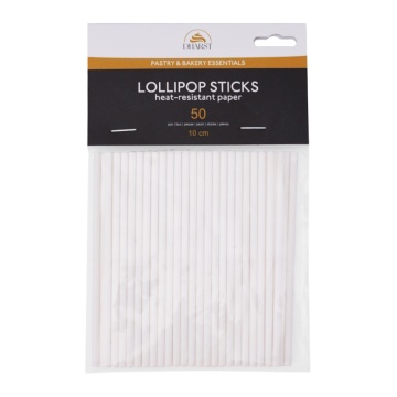 Set 50 betisoare pentru acadele (lollipops), din hârtie termorezistentă, reutilizabile – 10 cm – Dharst