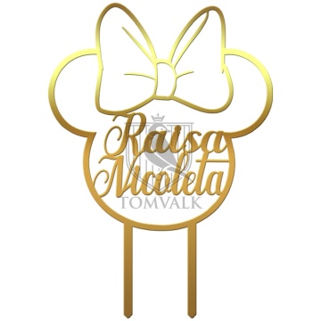 Topper pentru Tort Personalizat cu Nume Minnie C