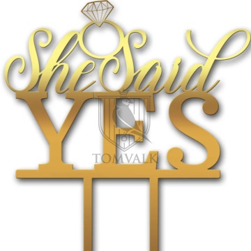 Topper pentru tort "She said yes" IV