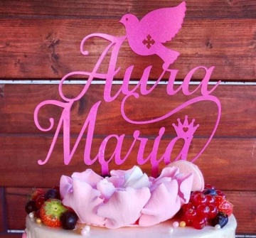 Topper personalizat pentru tort botez Nume