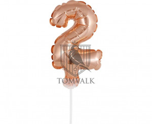 Topper tort balon cifra 2 Rosegold - Img 1