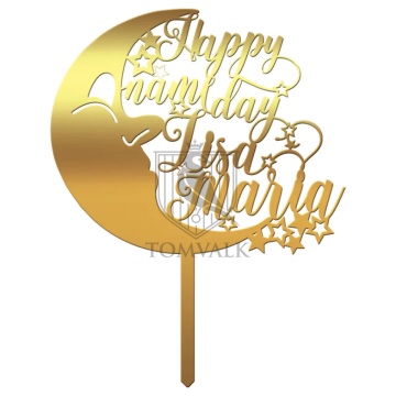 Topper tort "Happy name day" moon