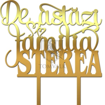 Topper tort nunta "De astazi familia" N6