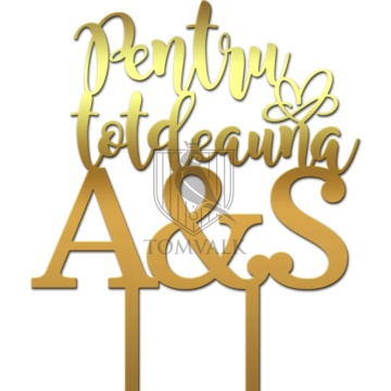 Topper tort nunta "Pentru totdeauna" PrI