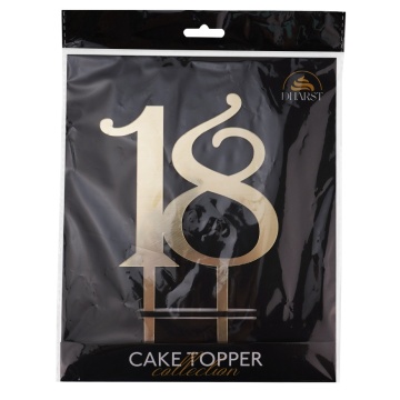 Cake Topper „18” – Auriu/Argintiu – 13 x 20 cm – Dharst