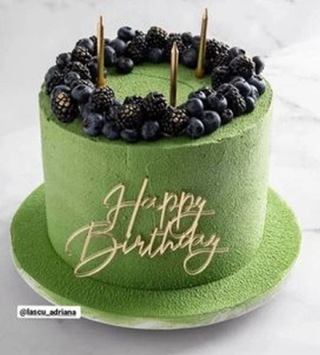 Cake Topper „Happy Birthday” FPa – Auriu/Argintiu – 12,5 x 9,5 cm – Dharst
