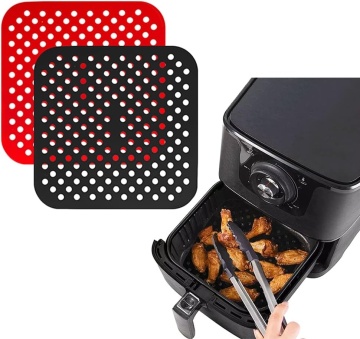 Covoraș din silicon pentru friteuză, reutilizabil, 21x21 cm | Accesoriu practic pentru gătit sănătos