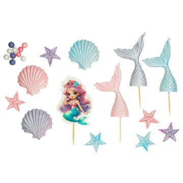 Decoratiuni comestibile din zahar - Set „Comorile mării” – 14 piese