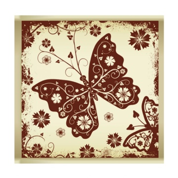 Decoratiuni din ciocolata - Patrat cu fluture KS.008 - cutie 288 buc