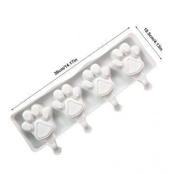 Forma de silicon pentru inghetata in forma de labute cu 4 cavitati