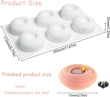 Formă din Silicon 3D pentru Prăjituri și Mousse - „Zen Nest” - 6 cavitati - T15016