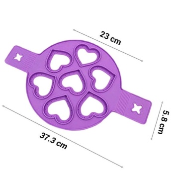 Forma din silicon pentru clatite, cu manere - Inimi