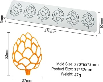 Mulaj din silicon - Dantela Frunze - T13157