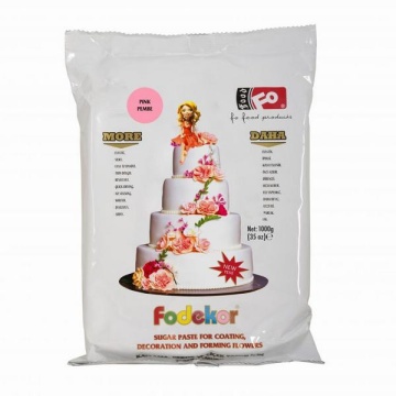 Pasta de zahar pentru acoperire, decor si flori - ROZ - 1KG - FoDekor