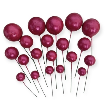 Set 19 sfere plastic pentru ornat torturi - Fuchsia
