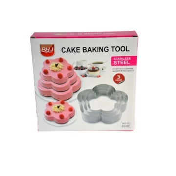 Set 3 bucati Forme pentru tort multietajat, 3 Marimi, Inox - T12216