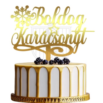 Topper pentru tort "Boldog karácsonyt" OFn