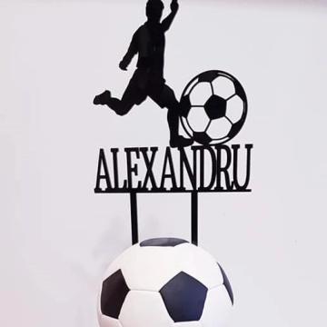 Topper pentru Tort Personalizat cu Nume "Fotbal" 2