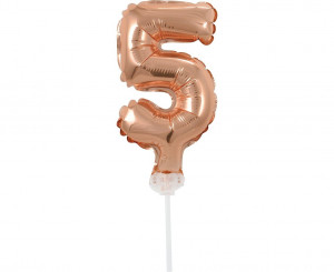 Topper tort balon cifra 5 Rosegold - Img 1