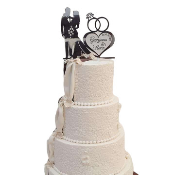 Topper tort nunta personalizat "Mr&Mrs" ICF - Img 4