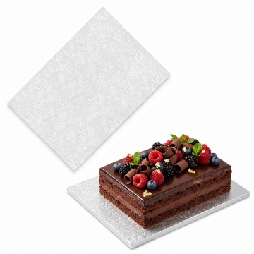 Cake drum dreptunghiular Argintiu - 25 x 35 cm - pachet 5 buc.