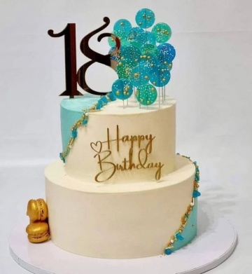 Cake Topper „18” – Auriu/Argintiu – 13 x 20 cm – Dharst