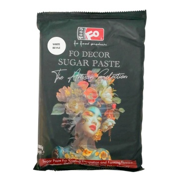 Pasta de zahar pentru acoperire, decor si flori - ALB - 1KG - FoDekor