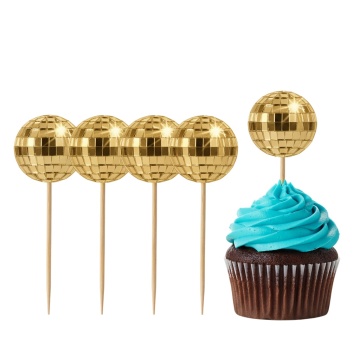Set 4 Topper Cupcakes Discoball Aurii – Ø3 cm