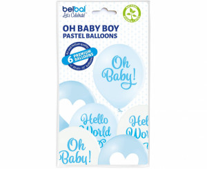 Set 6 baloane latex 30 cm "Oh baby"