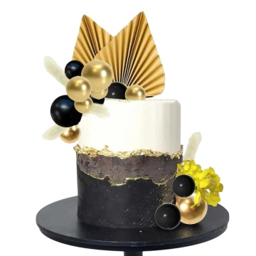 Set pentru ornat torturi – Negru & Auriu – 28 piese | Decor luxos pentru torturi și deserturi festive