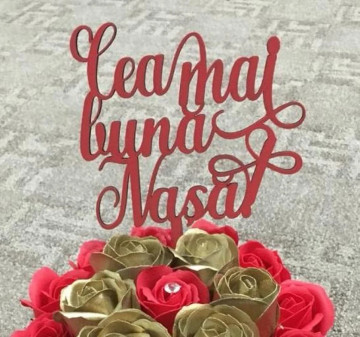 Topper pentru tort "Cea mai buna nasa"