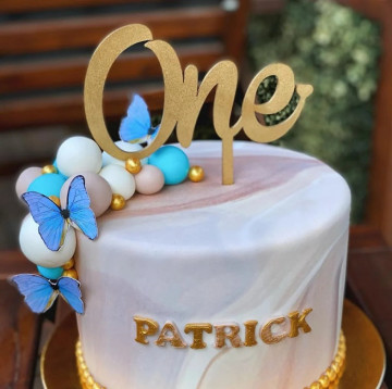 Topper pentru tort "One" pentru prima aniversare a copilului