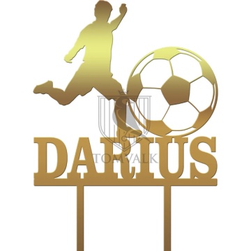Topper pentru Tort Personalizat cu Nume "Fotbal" 2