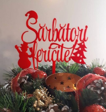 Topper pentru tort "Sarbatori Fericite" 