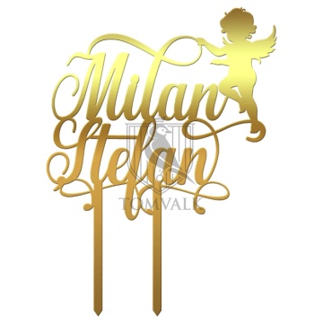 Topper personalizat pentru tort botez Nume Nig