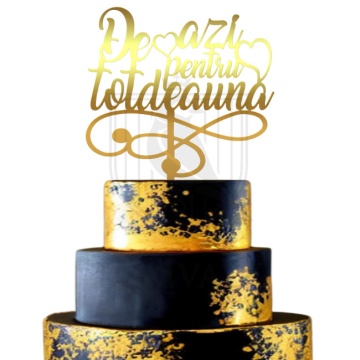 Topper tort nunta "De azi pentru totdeauna" Lph2