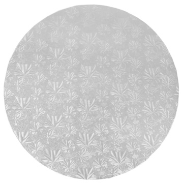 Cake drum rotund Argintiu- 30 cm - pachet 5 buc.