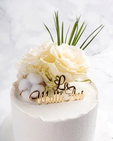 Cake Topper „La Mulți Ani” FPa – Auriu/Argintiu – 12 x 6 cm - Dharst