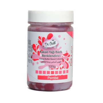 Colorant alimentar pentru ciocolata pe baza de unt de cacao - ROZ - Dr. Gusto 100gr