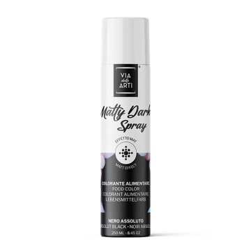 Colorant alimentar spray mat – Negru absolut – 250 ml – Via delle Arti