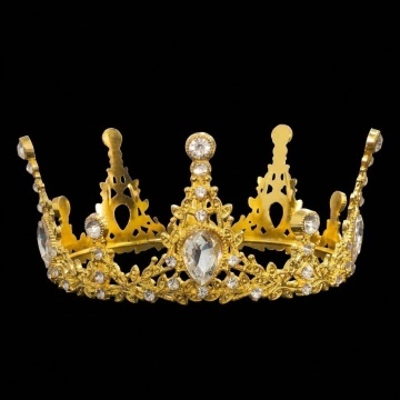 Coronita aurie din metal cu perle - 12,5 x 6 cm - Img 5