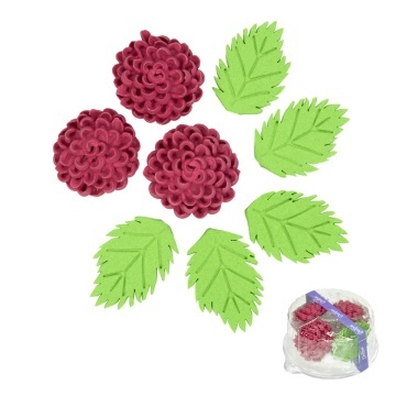 Decoratiuni comestibile din zahar - set Crizanteme - FUCSIA