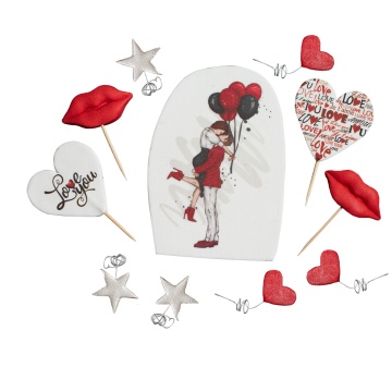 Decoratiuni comestibile din zahar - set "Love"